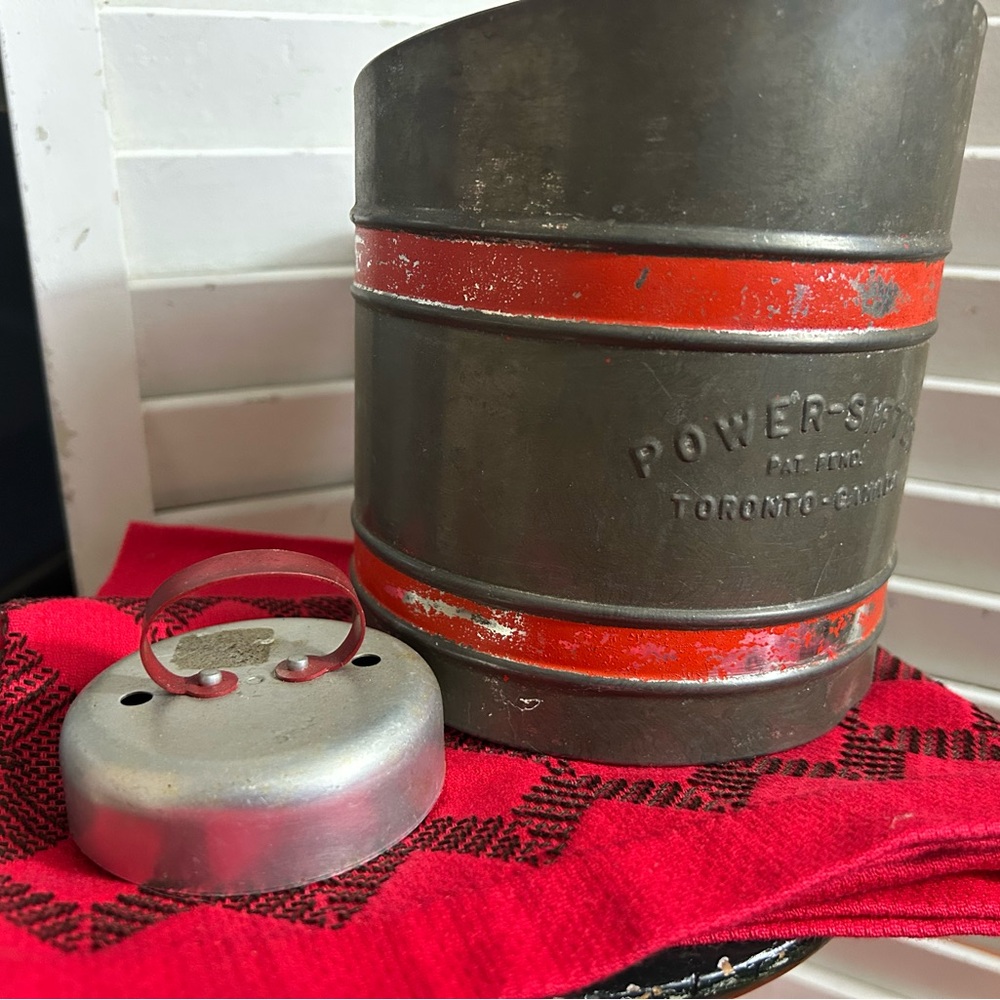 3 pc vintage RED cottage kitchen Sifter Biscuit Cutter Hand Embroidered Linen